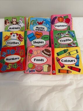 Soft Fabric Learning Book Set for Kids - Bright Multi-Color Educational Pack